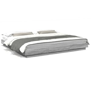 vidaXL Cadre de lit sans matelas sonoma gris 180x200 cm