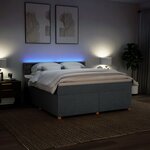 vidaXL Sommier à lattes de lit avec matelas Gris foncé 180x200cm Tissu