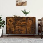 vidaXL Buffet chêne fumé 101 5x35x70 cm bois d'ingénierie