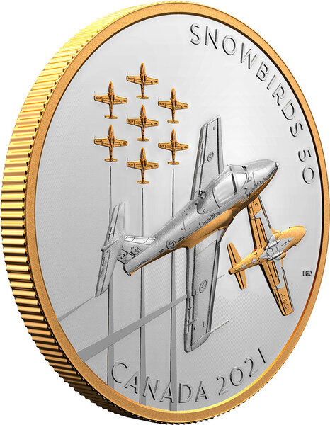Pièce de monnaie en Argent 50 Dollars g 157.6 Millésime 2021 SNOWBIRDS