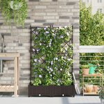 vidaXL Jardinier avec Treillis 2 Pièces Marron 80x40x125 5 cm