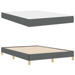 vidaXL Lit à ressorts avec matelas Gris foncé 140 x 200 cm tissu