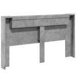 vidaXL Armoire tête de lit avec LED gris béton 180x16 5x103 5 cm