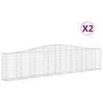 vidaXL Paniers à gabions arqués 2 Pièces 400x30x80/100 cm Fer galvanisé
