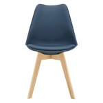 Lot de 6 chaises de salle à manger similicuir hêtre bleu 03_0006779