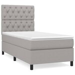 vidaXL Sommier à lattes de lit avec matelas Gris clair 80x200 cm Tissu