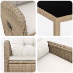 vidaXL Ensemble de repas extérieur 7 pc Beige et blanc crème polyrotin