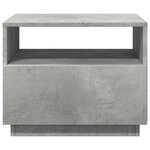 vidaXL Table basse avec lumières LED gris béton 50x49x40 cm