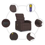 vidaXL Fauteuil inclinable de massage électrique Marron foncé Tissu
