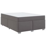 vidaXL Cadre de lit avec matelas Gris 160 x 200 cm tissu