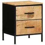 vidaXL Cabinet de chevet 40x35x50 cm Bois massif Mangue brut