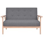 vidaXL Canapé à 2 places Tissu Gris foncé