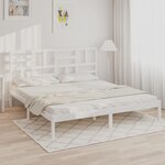 vidaXL Cadre de lit sans matelas blanc bois massif 180x200 cm