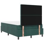 vidaXL Lit à ressorts avec matelas Vert foncé 120 x 190 cm Velours