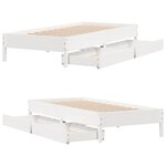 vidaXL Cadre de lit sans matelas blanc 75x190 cm bois de pin massif