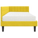 vidaXL Cadre de lit d'angle avec matelas 2 pc Jaune 90 x 200 cm