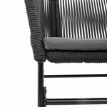 vidaXL Ensemble à manger de jardin coussins 7Pièces noir poly rotin verre