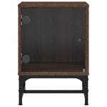 vidaXL Tables de chevet et portes vitrées 2Pièces chêne marron 35x37x50cm
