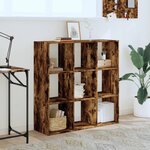 vidaXL Bibliothèque chêne fumé 102x32x102 cm bois d'ingénierie