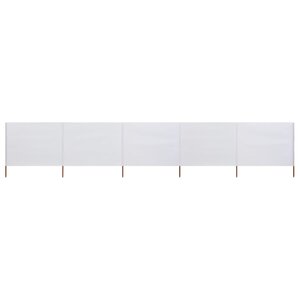 vidaXL Paravent 5 panneaux Tissu 600 x 120 cm Blanc sable