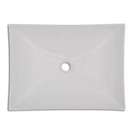 vidaXL Lavabo de salle de bain en céramique Blanc brillant