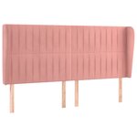 vidaXL Tête de lit avec oreilles Rose 163x23x118/128 cm Velours