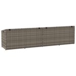 vidaXL Boîte de rangement de jardin gris 220x50x58 cm résine tressée