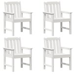 vidaXL Chaise de jardin. 4 Pièces Blanc 65.5 x 55.5 x 88cm Plastique
