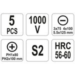 YATO Ensemble de tournevis isolés 5 Pièces 1000 V