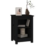 vidaXL Table de chevet Noir 40x35x55 cm Bois de pin solide
