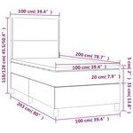 vidaXL Sommier à lattes de lit avec matelas Gris 100x200 cm Similicuir