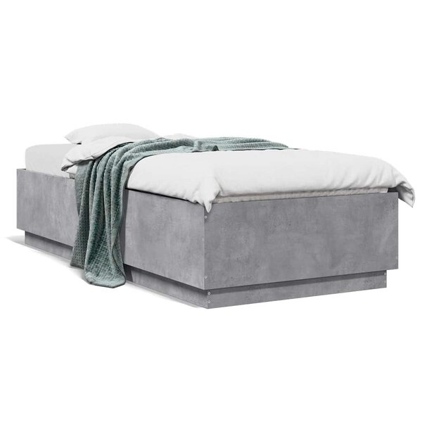 vidaXL Cadre de lit sans matelas gris béton 100x200 cm