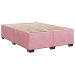 vidaXL Sommier à lattes de lit avec matelas Rose 140x190 cm Velours