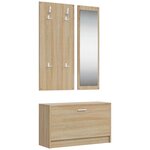 vidaXL Ensemble de meubles à chaussures 3 en 1 en bois d'ingénierie chêne Sonoma