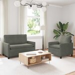 vidaXL Ensemble de Canapés 2 Pièces Gris clair Tissu
