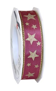 Ruban de soie acetate avec étoiles  arktis 20-m-rouleau 25 mm