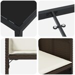 vidaXL Pack de salle à manger de jardin 9 pièces avec coussins - Poly Rattan marron