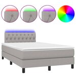 vidaXL Sommier à lattes de lit matelas LED gris clair 120x190 cm tissu