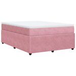 vidaXL Sommier à lattes de lit avec matelas Rose 160x200 cm Velours