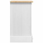 vidaXL Table de chevet avec tiroir Blanc 35 x 32 5 x 58 cm Pin massif