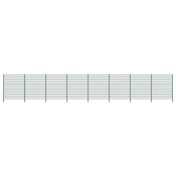 Vidaxl panneau de clôture avec poteaux fer 13 6 x 2 m vert