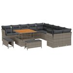 vidaXL Ensemble de canapé de jardin 13 Pièces Gris 100 x 100 x 71 cm
