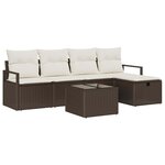 vidaXL Ensemble de canapé de jardin avec coussin 6 Pièces Marron et crème