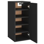 vidaXL Armoire à chaussures Noir 32x35x70 cm Bois d’ingénierie