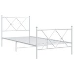 vidaXL Cadre de lit métal avec tête de lit/pied de lit blanc 90x190 cm