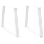 vidaXL Pieds de table à manger en forme de V  2 pièces  blanc  100 x (72-73 3) cm  acier