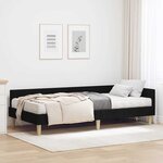 vidaXL Cadre de lit d'angle avec matelas 2 pc Noir 80 x 200 cm tissu