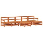 vidaXL Ensemble de salon de jardin 7 Pièces Brun cire Bois de pin massif