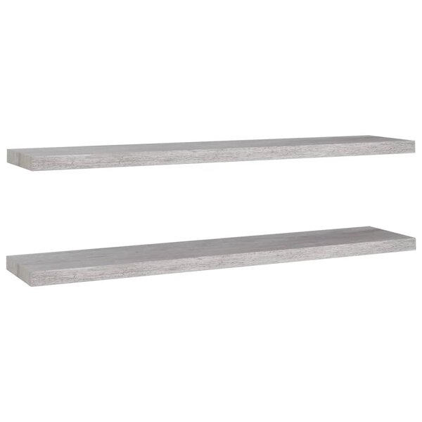 vidaXL Étagères murales flottantes 2 Pièces gris béton 120x23 5x3 8cm MDF