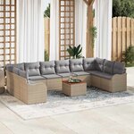 vidaXL Ensemble de canapé de jardin 11 Pièces beige et gris clair